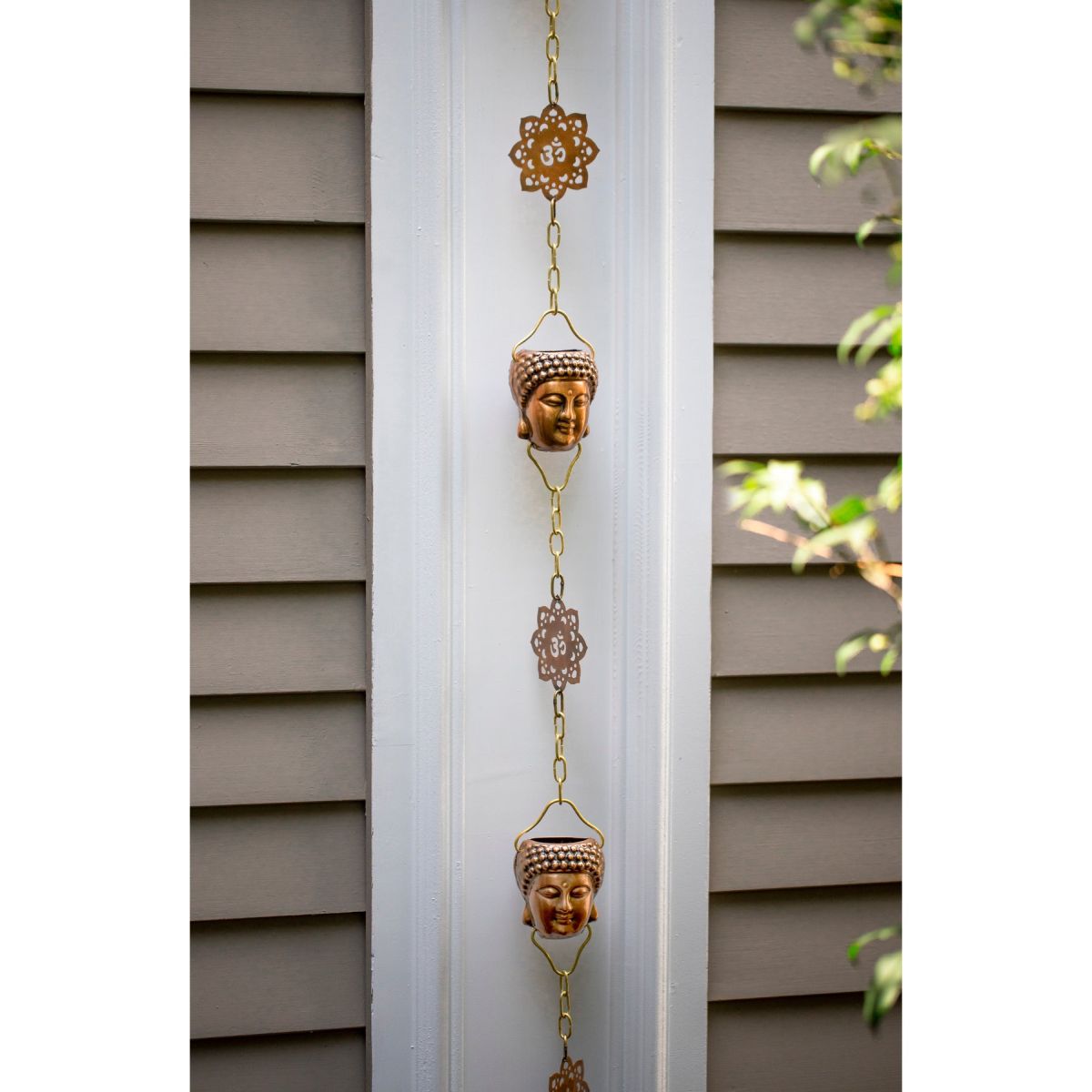 Buddha Polished Copper Rain Chain 8.5 ft.